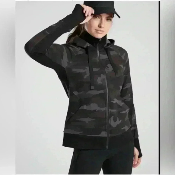 Triumph Black Camouflage Printed Zip Up Hoodie XS - Picture 1 of 14